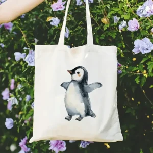 Cute penguin tote bag