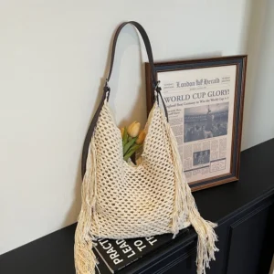 Boho Crochet Tassel Bag
