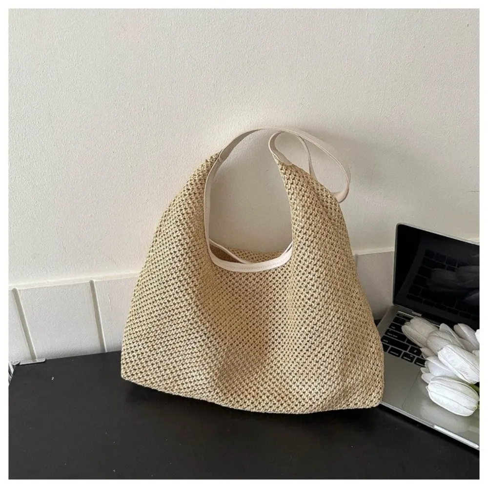 Vintage Woven Straw Tote - Image 4