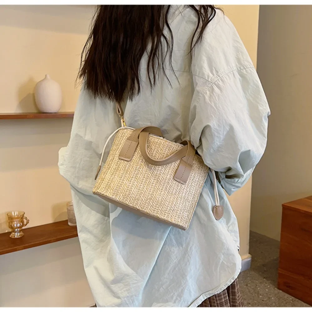 Boho Straw Beach Bag - Image 4