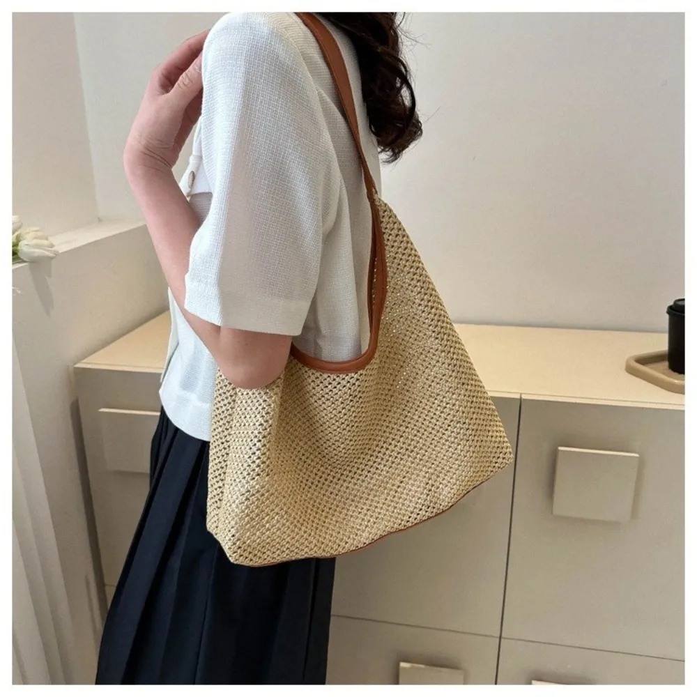 Vintage Woven Straw Tote - Image 3